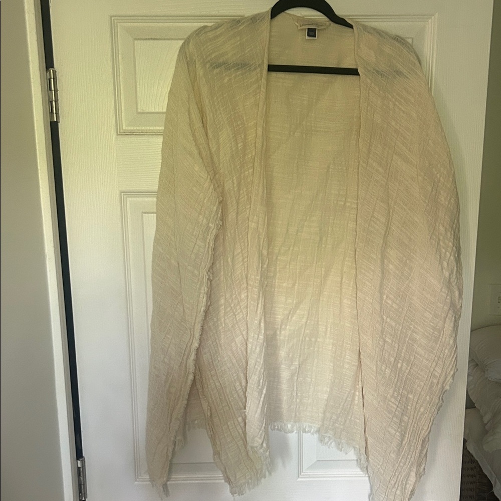 Cream Open-Front Cover Up